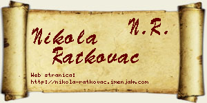 Nikola Ratkovac vizit kartica